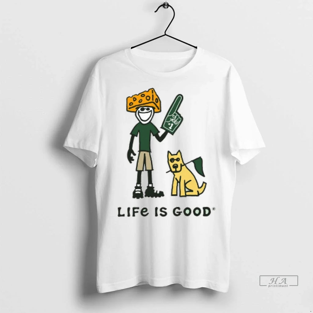 Trendy Green Bay Packers Lambeau Field Life Is Good - Adult & Kids T-Shirts, Sweatshirts & Hoodies apparel design preview 1