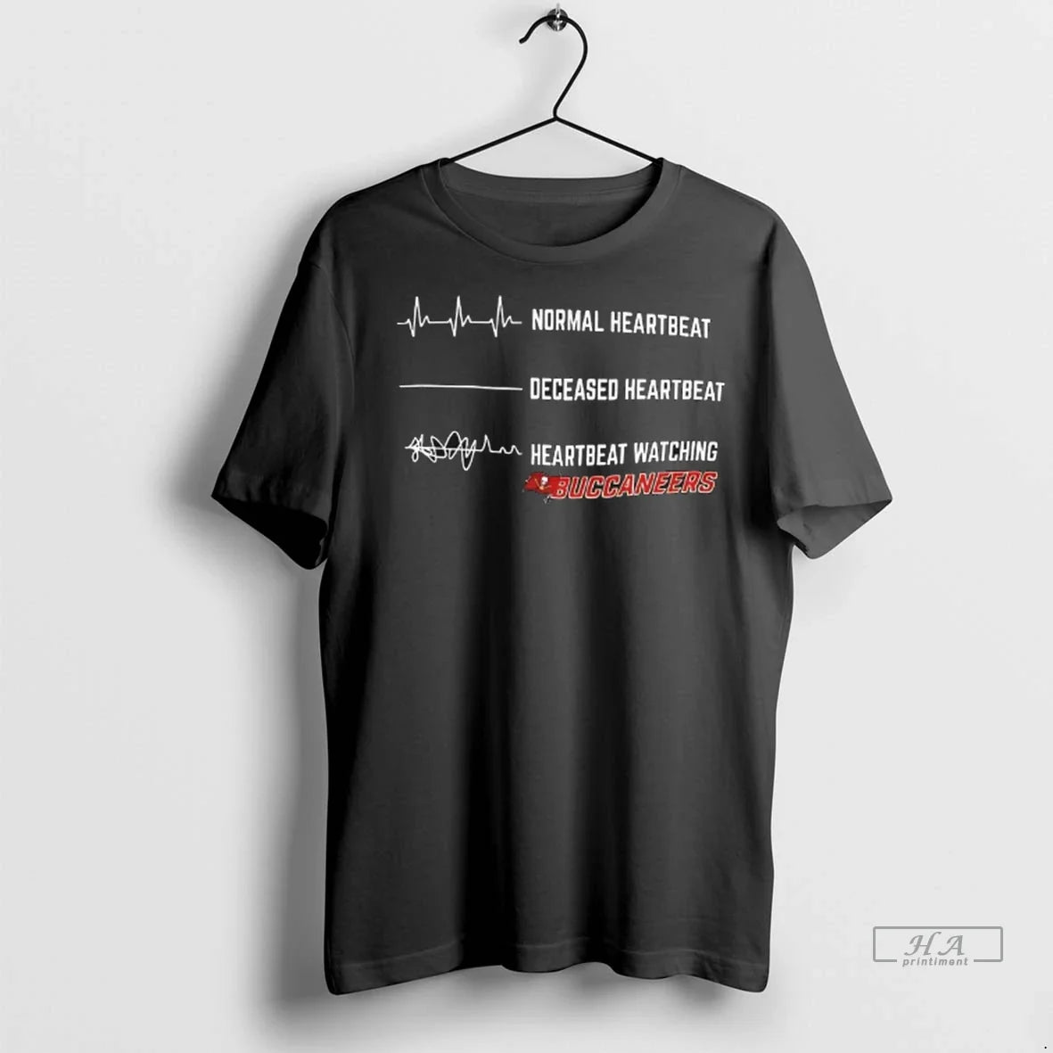 Trendy Heartbeat Watching Tampa Bay Buccaneers - Adult & Kids T-Shirts, Sweatshirts & Hoodies apparel design preview 1