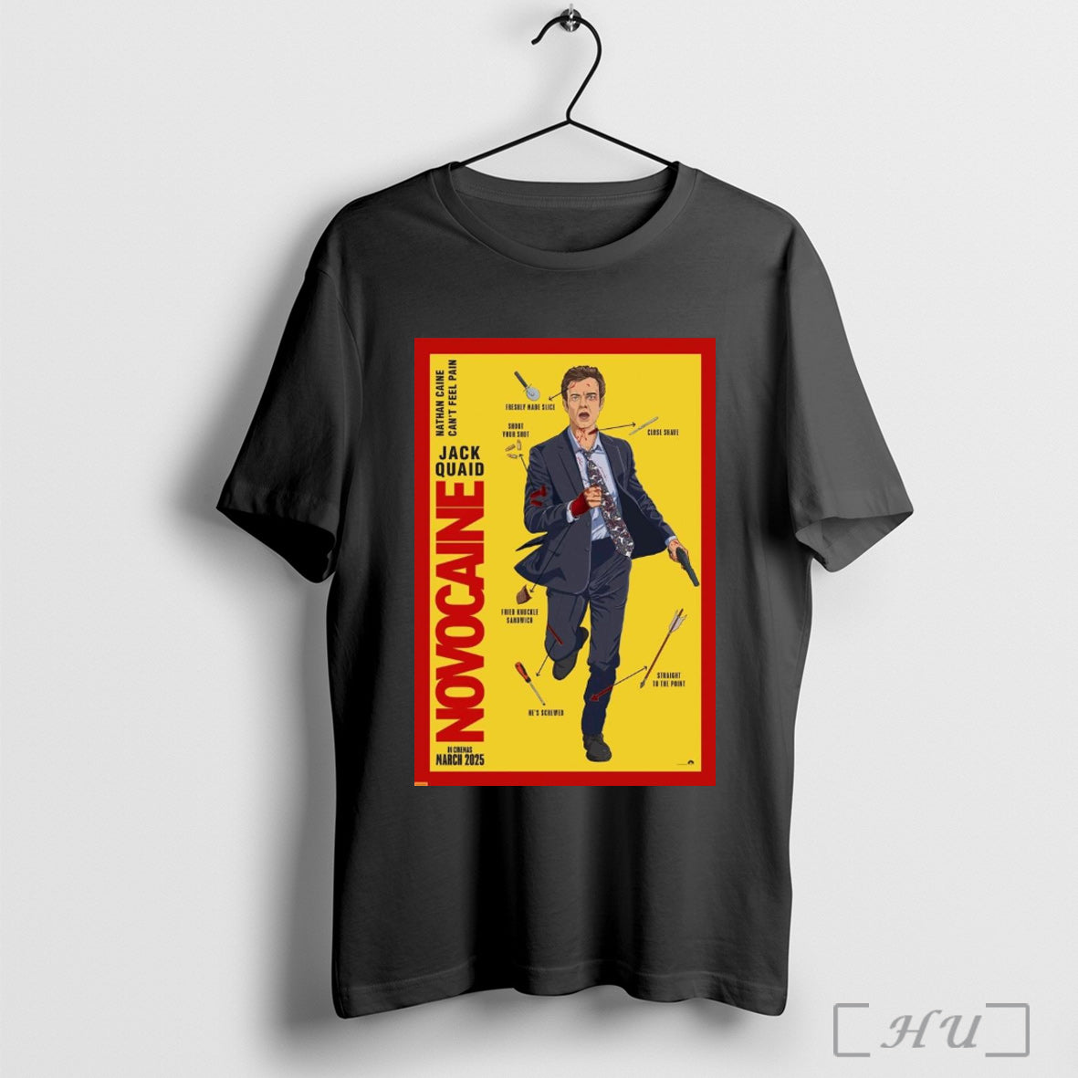 Trendy Jack Quaid Novocaine Nathan Caine Cant Feel - Adult & Kids T-Shirts, Sweatshirts & Hoodies apparel design preview 1