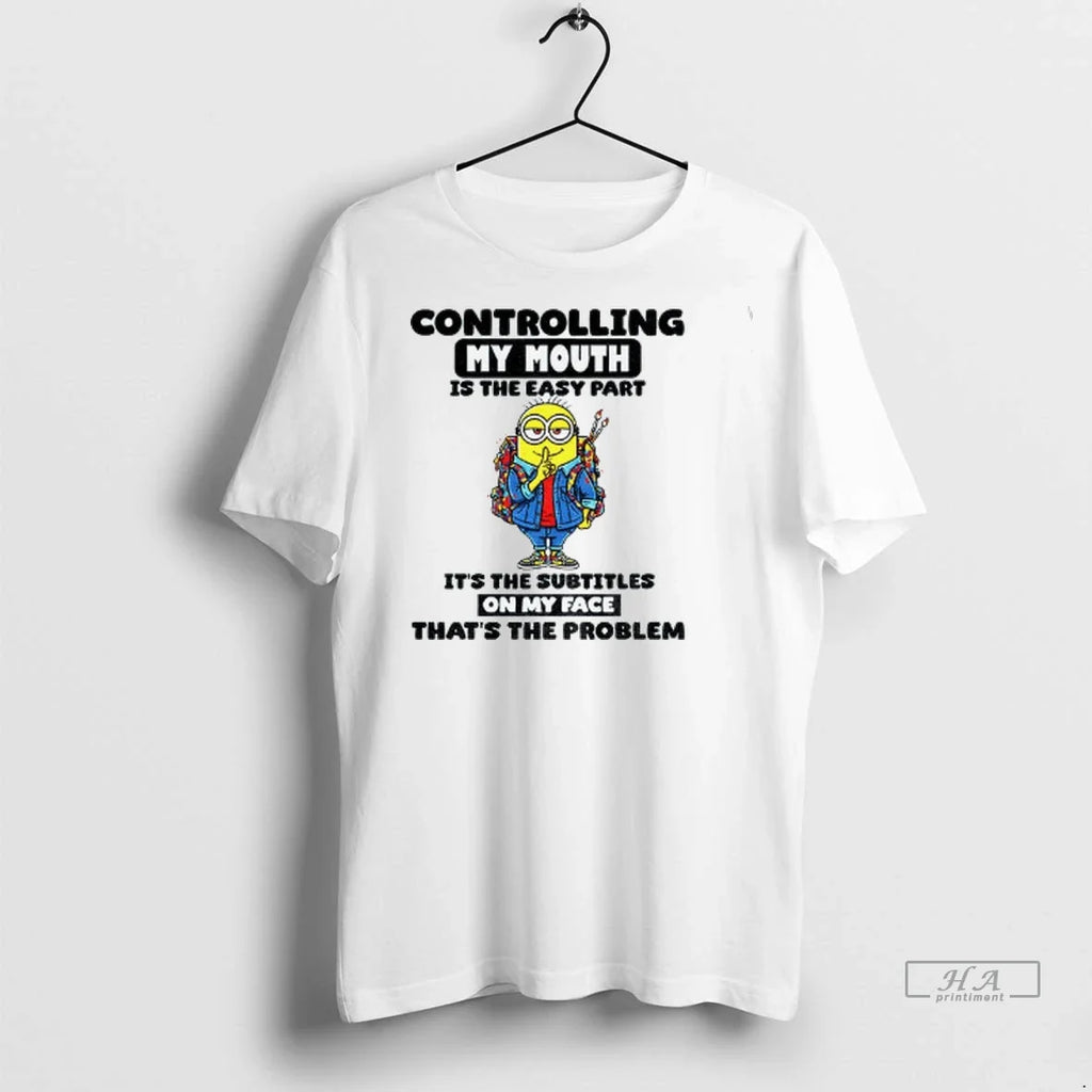 Trendy Minion Controlling My Mouth Is The Easy Part - Adult & Kids T-Shirts, Sweatshirts & Hoodies apparel design preview 1