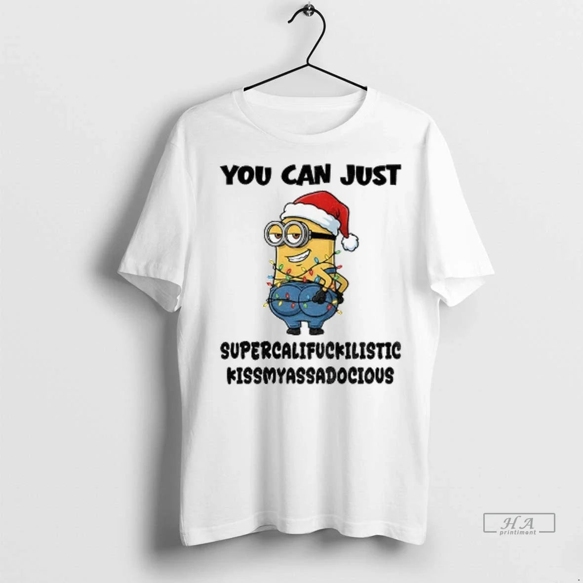 Trendy Minion Santa Hat You Can Just - Adult & Kids T-Shirts, Sweatshirts & Hoodies apparel design preview 1