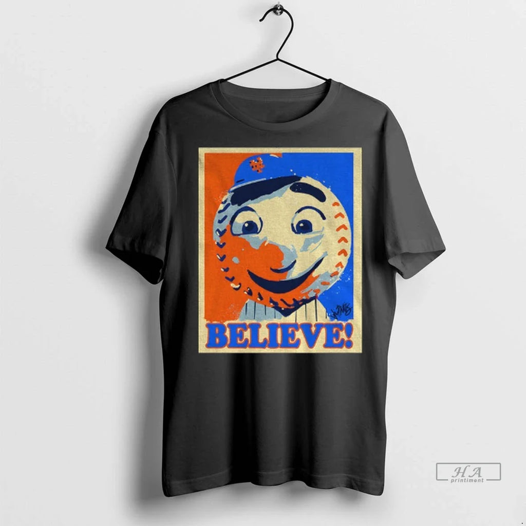 Trendy Mr Met New York Mets Mlb Baseball Believe Hope - Adult & Kids T-Shirts, Sweatshirts & Hoodies apparel design preview 1