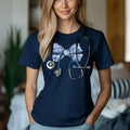 Nurse Essential Cute Floral Stethoscope Bow Ribbon - Adult & Kids T-Shirts, Sweatshirts & Hoodies apparel design preview 1