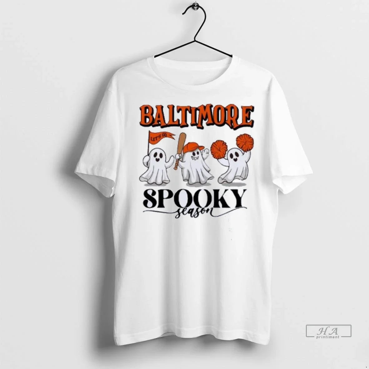 Trendy Officials Baltimore Orioles Ghost Baseball - Adult & Kids T-Shirts, Sweatshirts & Hoodies apparel design preview 1