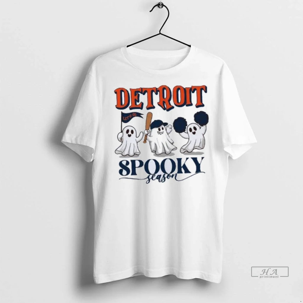 Trendy Officials Detroit Tigers Ghost Baseball Spooky - Adult & Kids T-Shirts, Sweatshirts & Hoodies apparel design preview 1