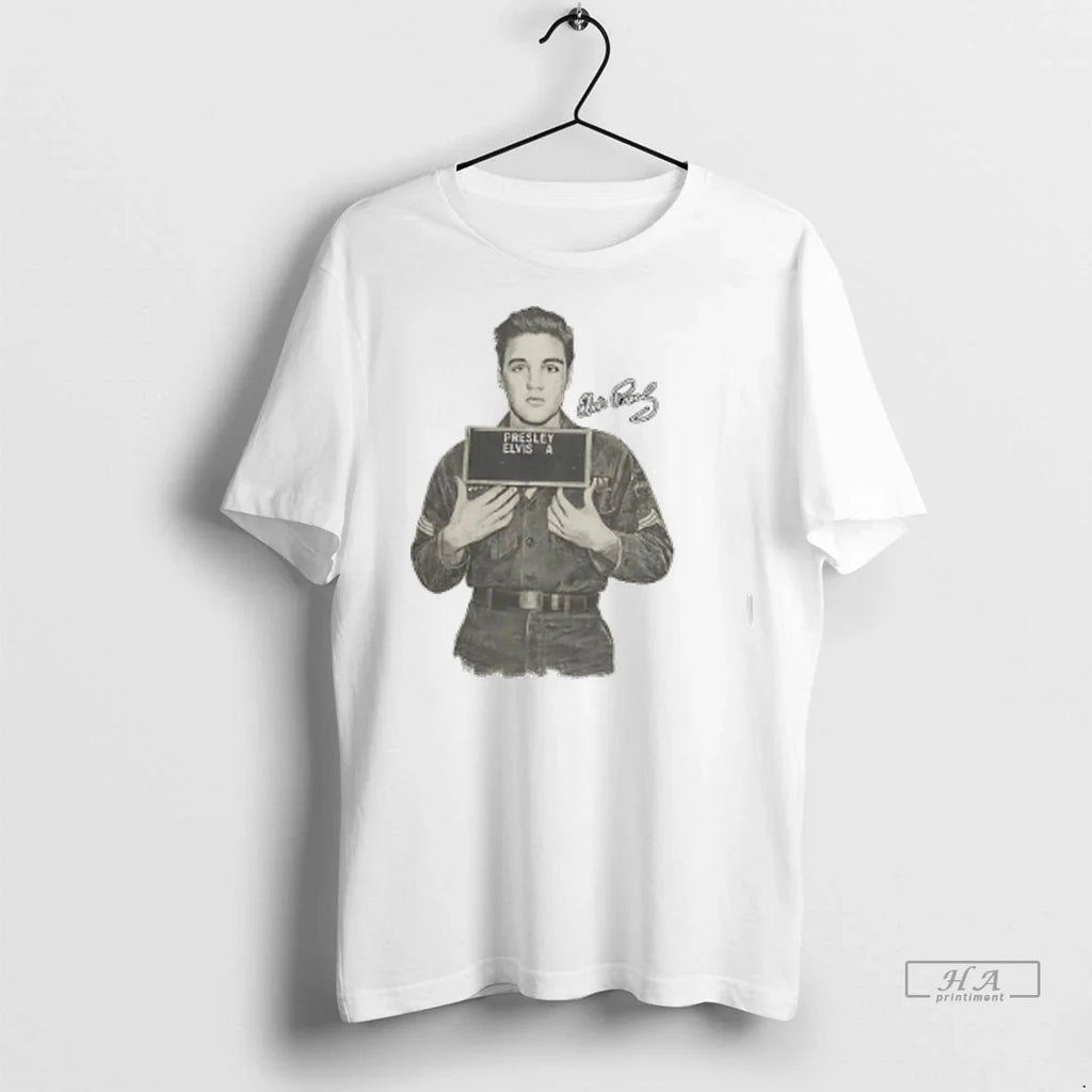 Trendy Officials Elvis Presley Signature Mugshot - Adult & Kids T-Shirts, Sweatshirts & Hoodies apparel design preview 1