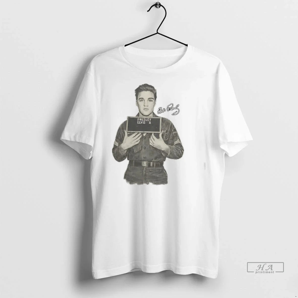 Trendy Officials Elvis Presley Signature Mugshot - Adult & Kids T-Shirts, Sweatshirts & Hoodies apparel design preview 1