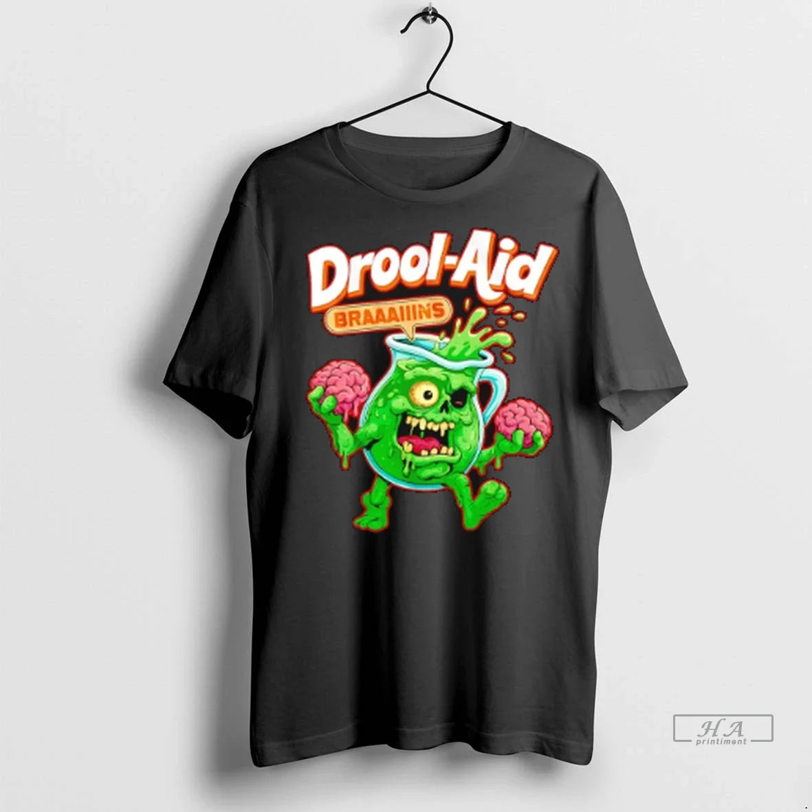 Trendy Officials Kool Aid Zombie Braaaiiins Drool - Adult & Kids T-Shirts, Sweatshirts & Hoodies apparel design preview 1