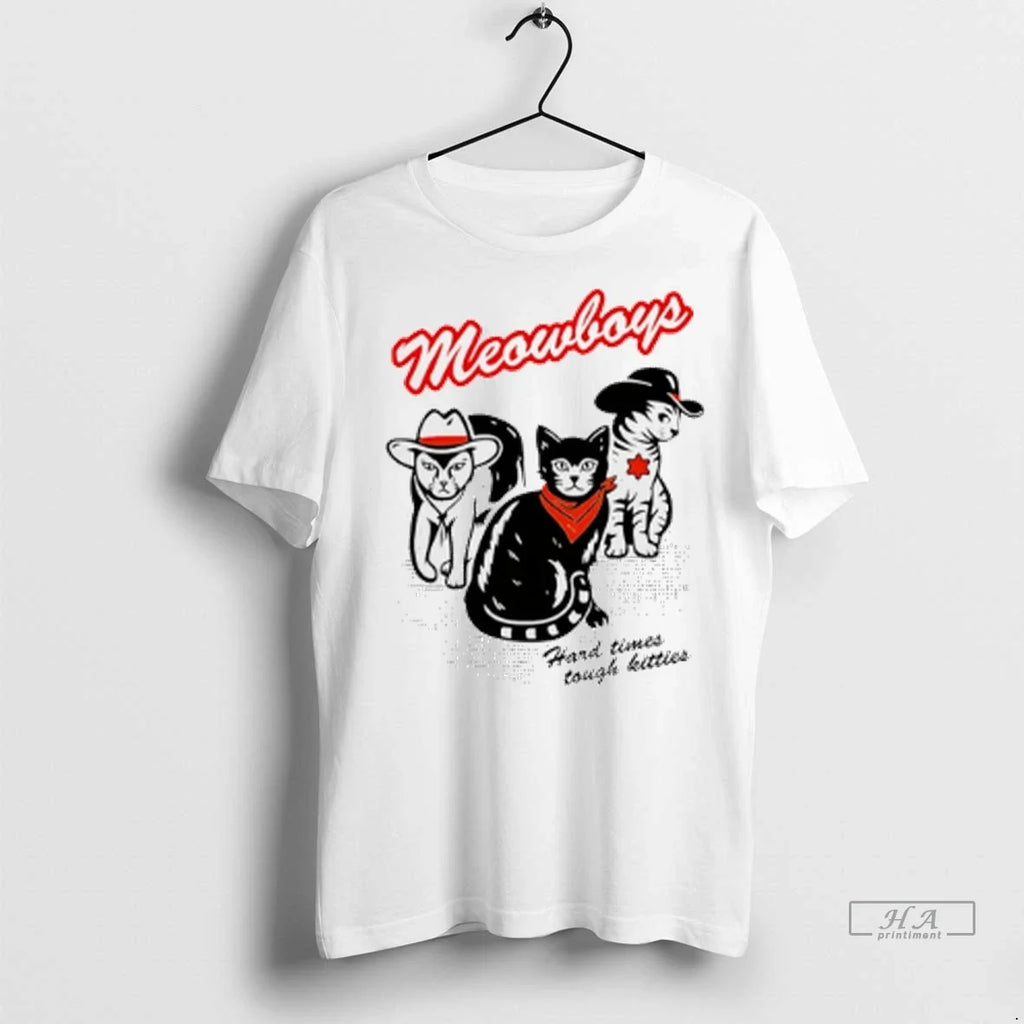 Trendy Officials Meowboys Hard Times Tough Kitties - Adult & Kids T-Shirts, Sweatshirts & Hoodies apparel design preview 1