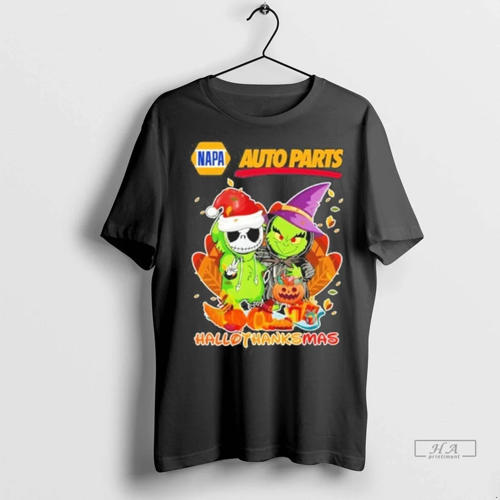 Trendy Officials The Grinch And Santa Jack Napa Auto - Adult & Kids T-Shirts, Sweatshirts & Hoodies apparel design preview 1