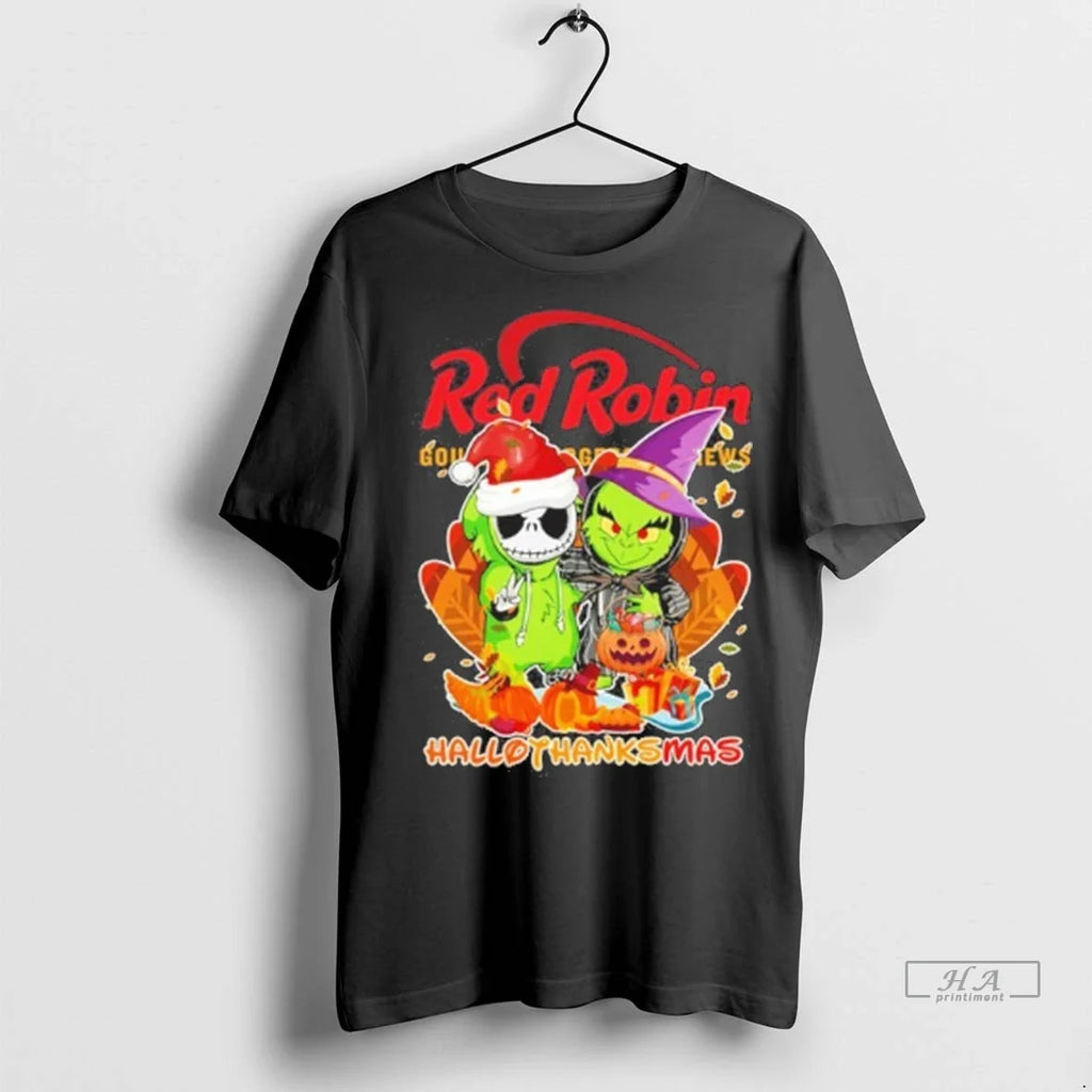 Trendy Officials The Grinch And Santa Jack Red Robin - Adult & Kids T-Shirts, Sweatshirts & Hoodies apparel design preview 1