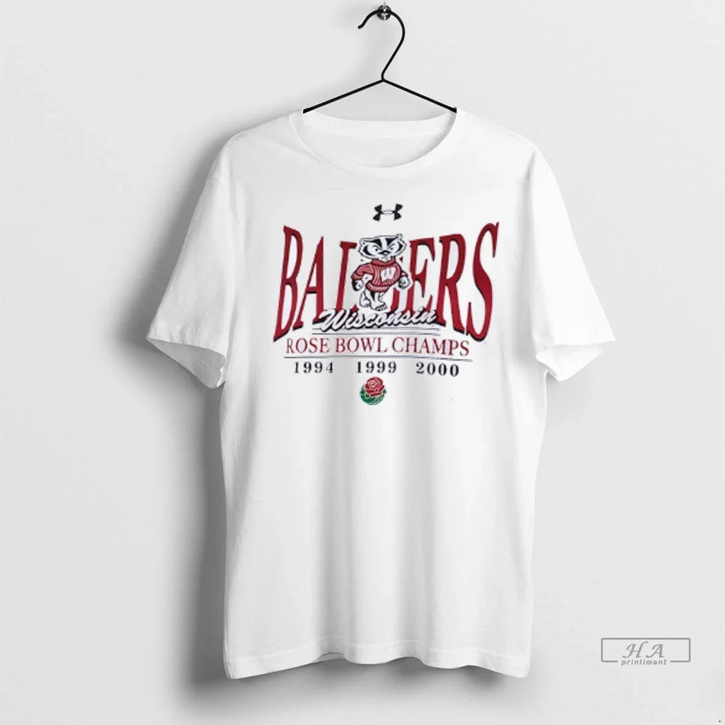 Trendy Officials Wisconsin Badgers Rose Bowl Champs - Adult & Kids T-Shirts, Sweatshirts & Hoodies apparel design preview 1