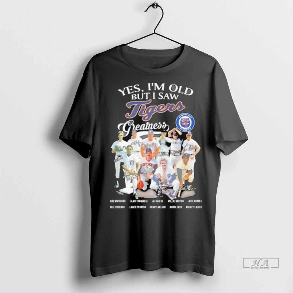 Trendy Officials Yes Im Old But I Saw Detroit Tigers - Adult & Kids T-Shirts, Sweatshirts & Hoodies apparel design preview 1