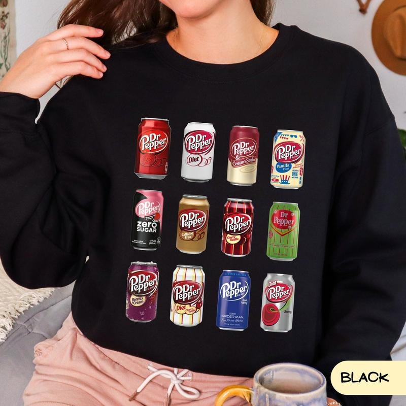 Pepper Soda Vintage Canned Comfort Fabric - Adult & Kids T-Shirts, Sweatshirts & Hoodies apparel design preview 1