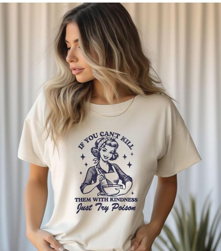 Sarcastic Retro Lady If You Can'T K*Ll Them Kindness - Adult & Kids T-Shirts, Sweatshirts & Hoodies apparel design preview 1