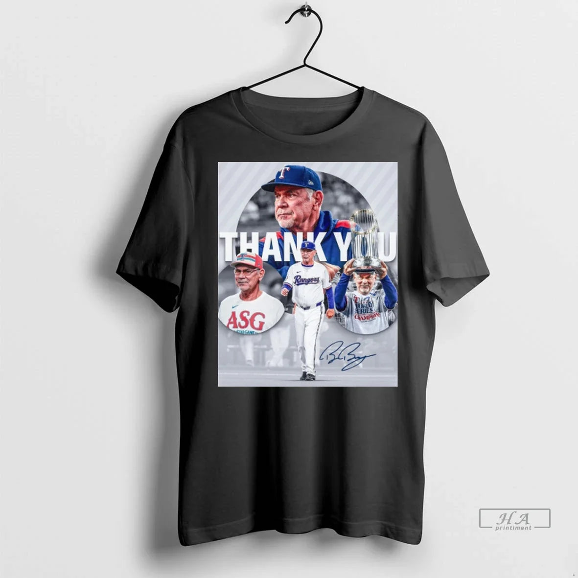 Trendy Texas Rangers Thank You Bruce Bochy Signature - Adult & Kids T-Shirts, Sweatshirts & Hoodies apparel design preview 1