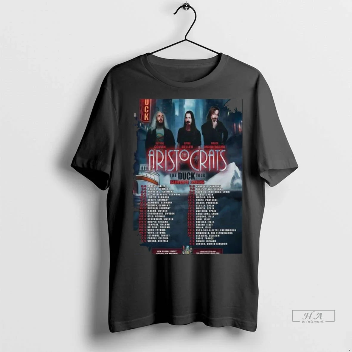Trendy The Aristocrats Duck Tour Europe 2026 Long - Adult & Kids T-Shirts, Sweatshirts & Hoodies apparel design preview 1