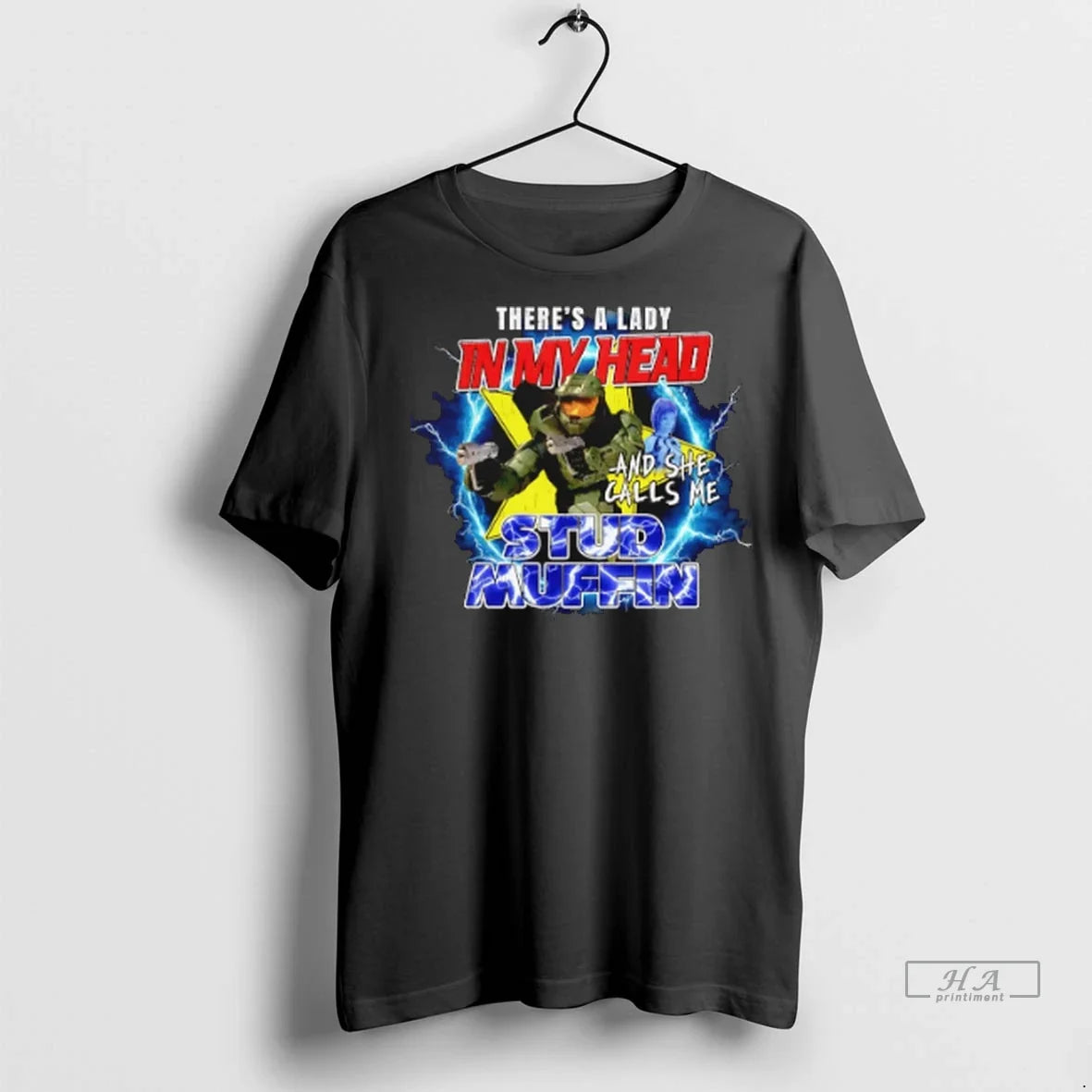 Trendy Theres A Lady In My Head And She Calls Me Stud - Adult & Kids T-Shirts, Sweatshirts & Hoodies apparel design preview 1