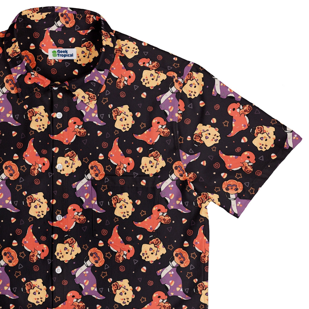 Trick or Treat Dinos Button Up - Adult & Kids T-Shirts, Sweatshirts & Hoodies apparel design preview 1