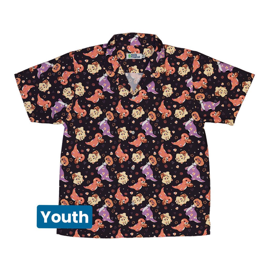 Trick or Treat Dinos Youth Hawaiian - Adult & Kids T-Shirts, Sweatshirts & Hoodies apparel design preview 1