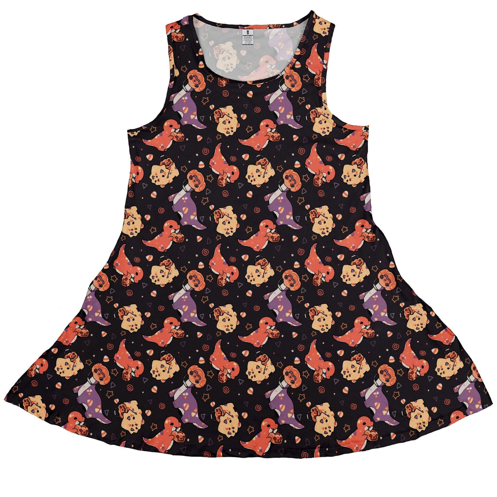 Trick or Treat Dinos Sleeveless Dress - Adult & Kids T-Shirts, Sweatshirts & Hoodies apparel design preview 1