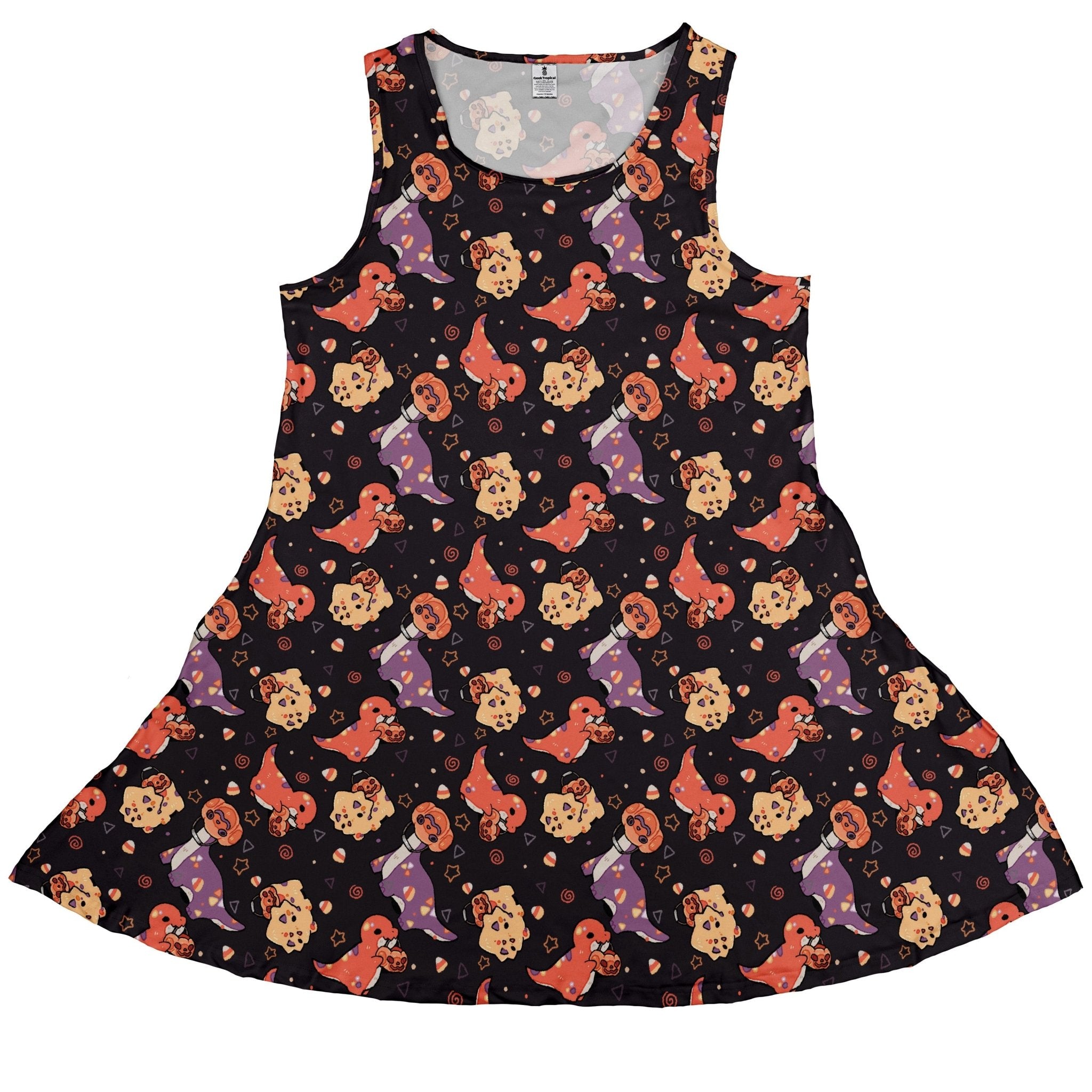 Trick or Treat Dinos Sleeveless Dress - Adult & Kids T-Shirts, Sweatshirts & Hoodies apparel design preview 1
