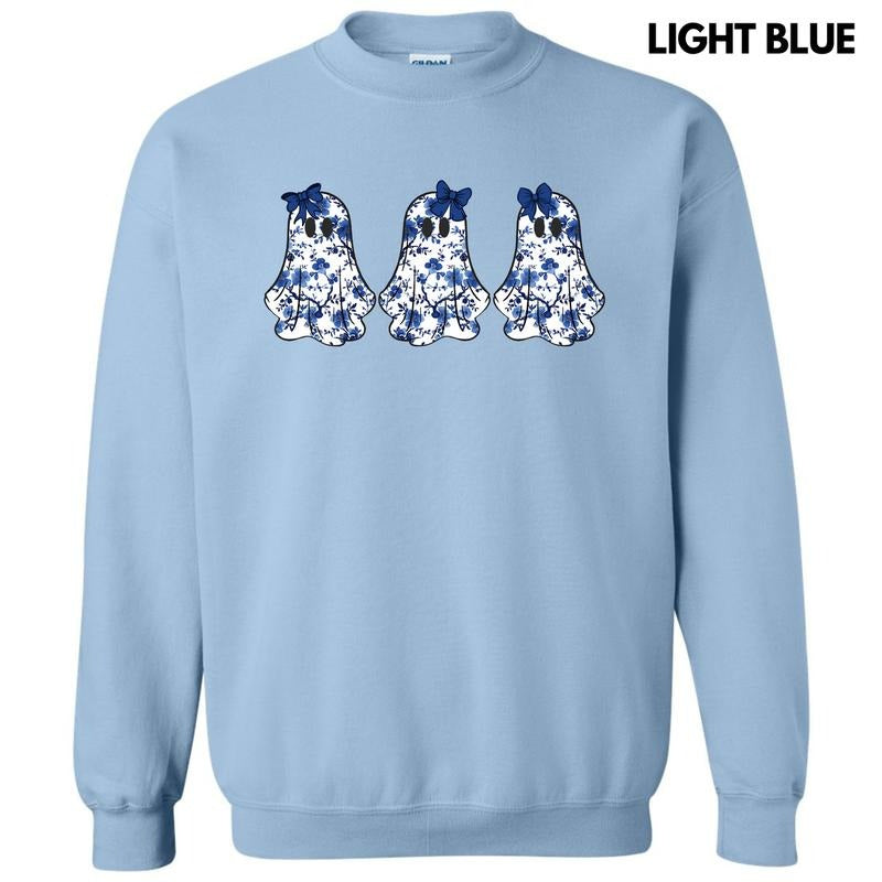 Triple Blue Floral Ghosts 'NLB' - Adult & Kids T-Shirts, Sweatshirts & Hoodies apparel design preview 1