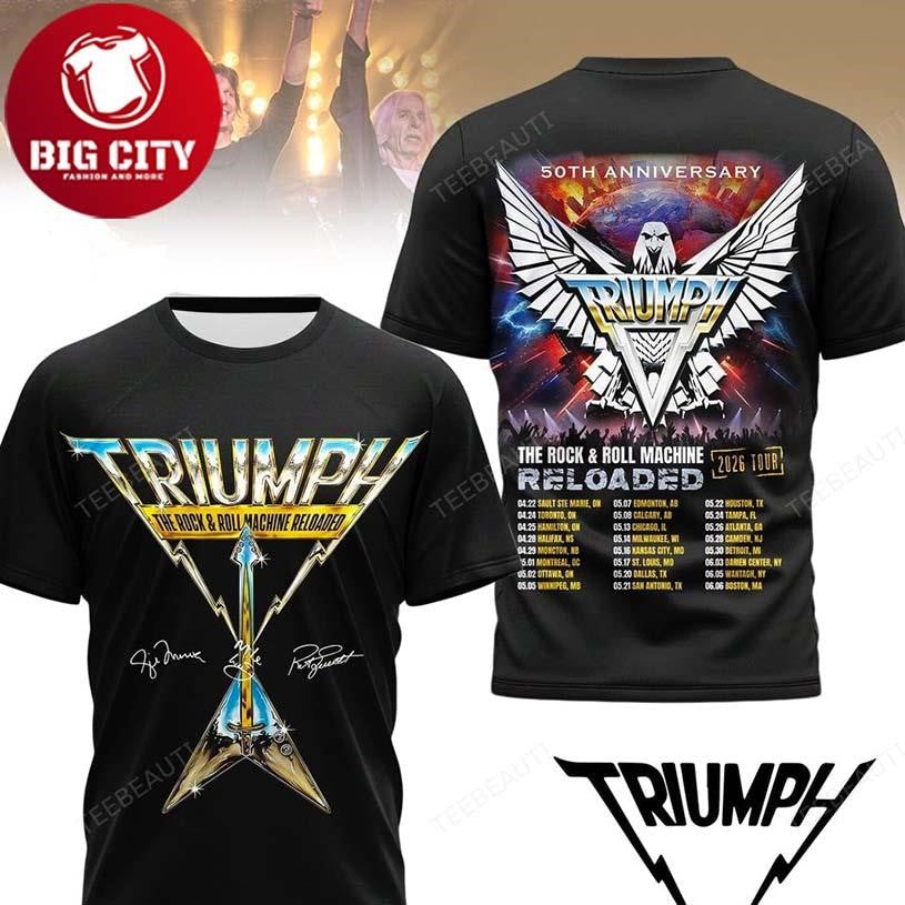 Triumph The Rock &amp; Roll Machine Reloaded 2026 - Adult & Kids T-Shirts, Sweatshirts & Hoodies apparel design preview 1