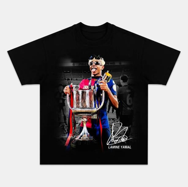 Trophy Lamine Yamal Vintage Soccer Sport Fan Cotton - Adult & Kids T-Shirts, Sweatshirts & Hoodies apparel design preview 1