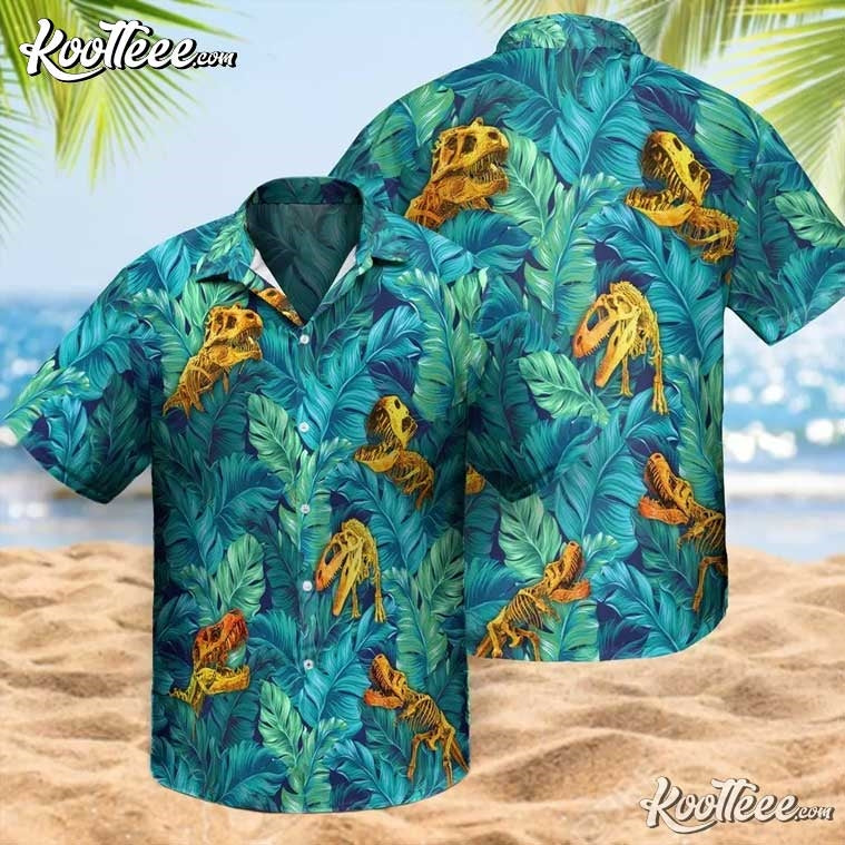 Tropical Dinosaur Fossil Hawaiian - Adult & Kids T-Shirts, Sweatshirts & Hoodies apparel design preview 1