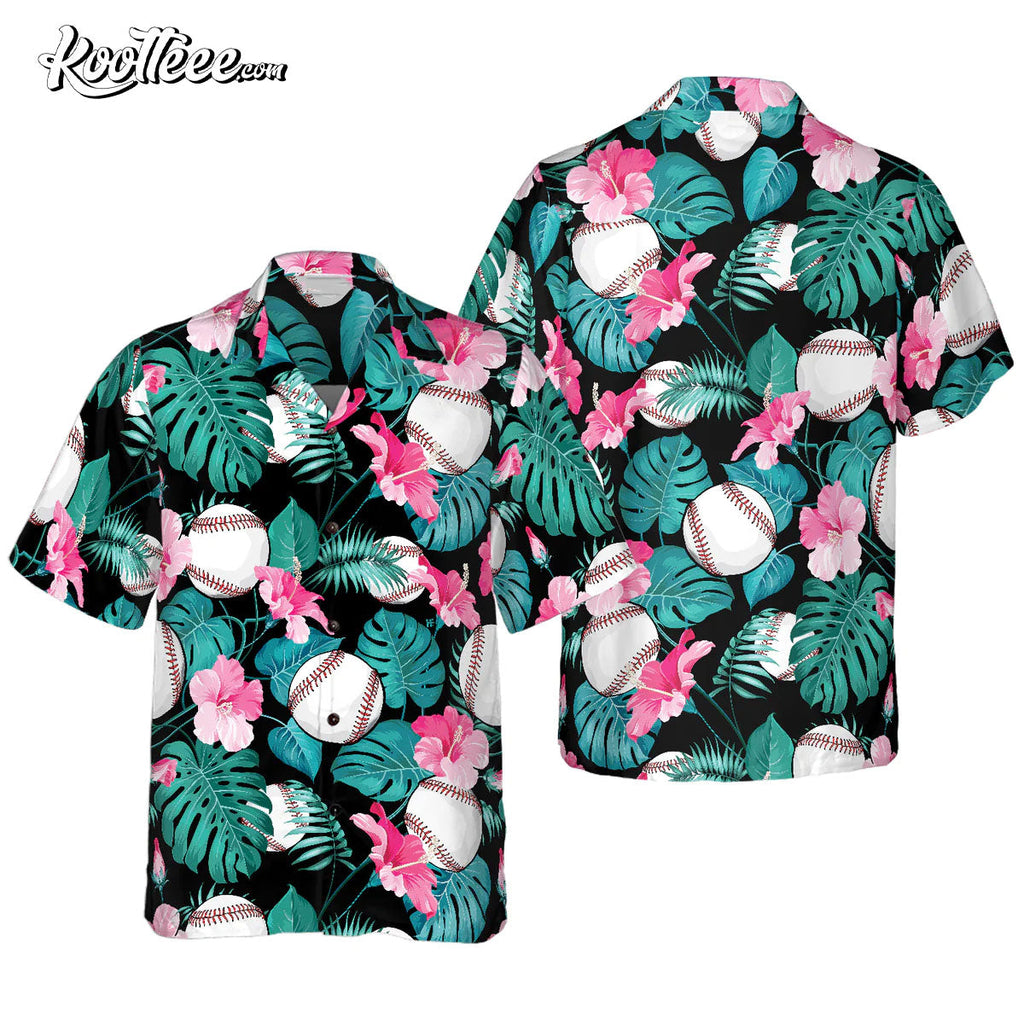Tropical Flower Baseball Hawaiian - Adult & Kids T-Shirts, Sweatshirts & Hoodies apparel design preview 1