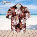 Tropical Flower Pattern Schlitz Beer Hawaiian - Adult & Kids T-Shirts, Sweatshirts & Hoodies apparel design preview 1