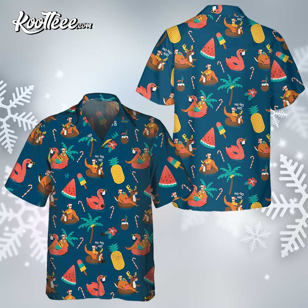 Tropical Hot Christmas Funny Hawaiian - Adult & Kids T-Shirts, Sweatshirts & Hoodies apparel design preview 1