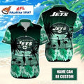 Tropical Nocturne Flamingo New York Jets Hawaiian - Adult & Kids T-Shirts, Sweatshirts & Hoodies apparel design preview 1