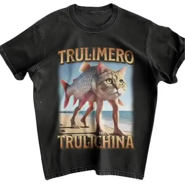 Trulimero Trulichina Funny Meme Cat Fish Italian - Adult & Kids T-Shirts, Sweatshirts & Hoodies apparel design preview 1