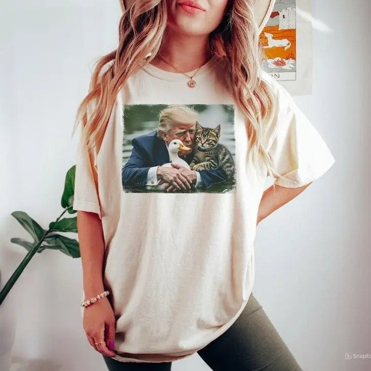 Trum 2024 Duck Kitten Cat Lady Springfield Feloon - Adult & Kids T-Shirts, Sweatshirts & Hoodies apparel design preview 1