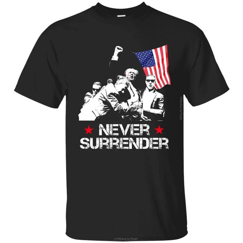 Trum Never Surrender Assassination Attempt Praying - Adult & Kids T-Shirts, Sweatshirts & Hoodies apparel design preview 1