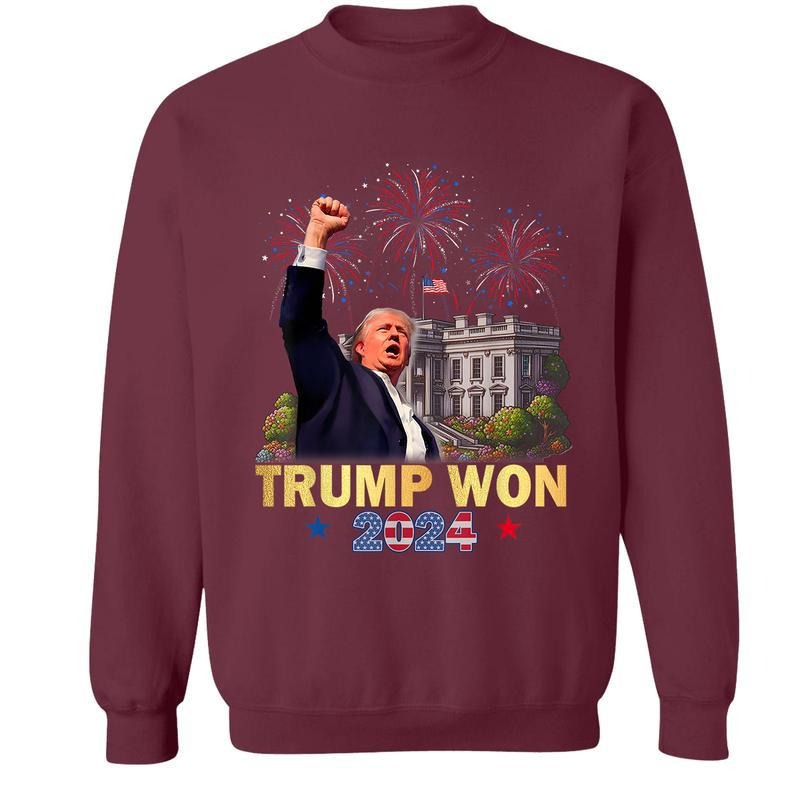 Trum Won 2024 Victory Patriotic Loyal Supporters USA - Adult & Kids T-Shirts, Sweatshirts & Hoodies apparel design preview 1