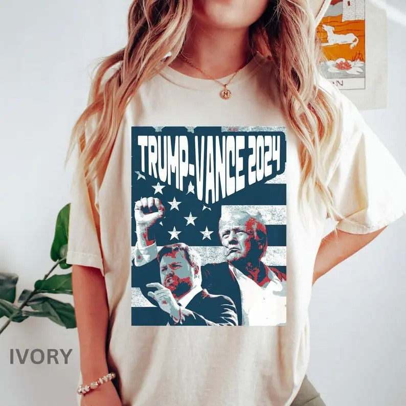 Trum.P Vance 2024 Vice President JD VP 24 Fight - Adult & Kids T-Shirts, Sweatshirts & Hoodies apparel design preview 1