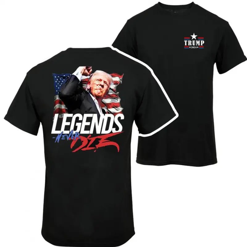 Trummp Legends Never Die 2024 2 Side President Vance - Adult & Kids T-Shirts, Sweatshirts & Hoodies apparel design preview 1
