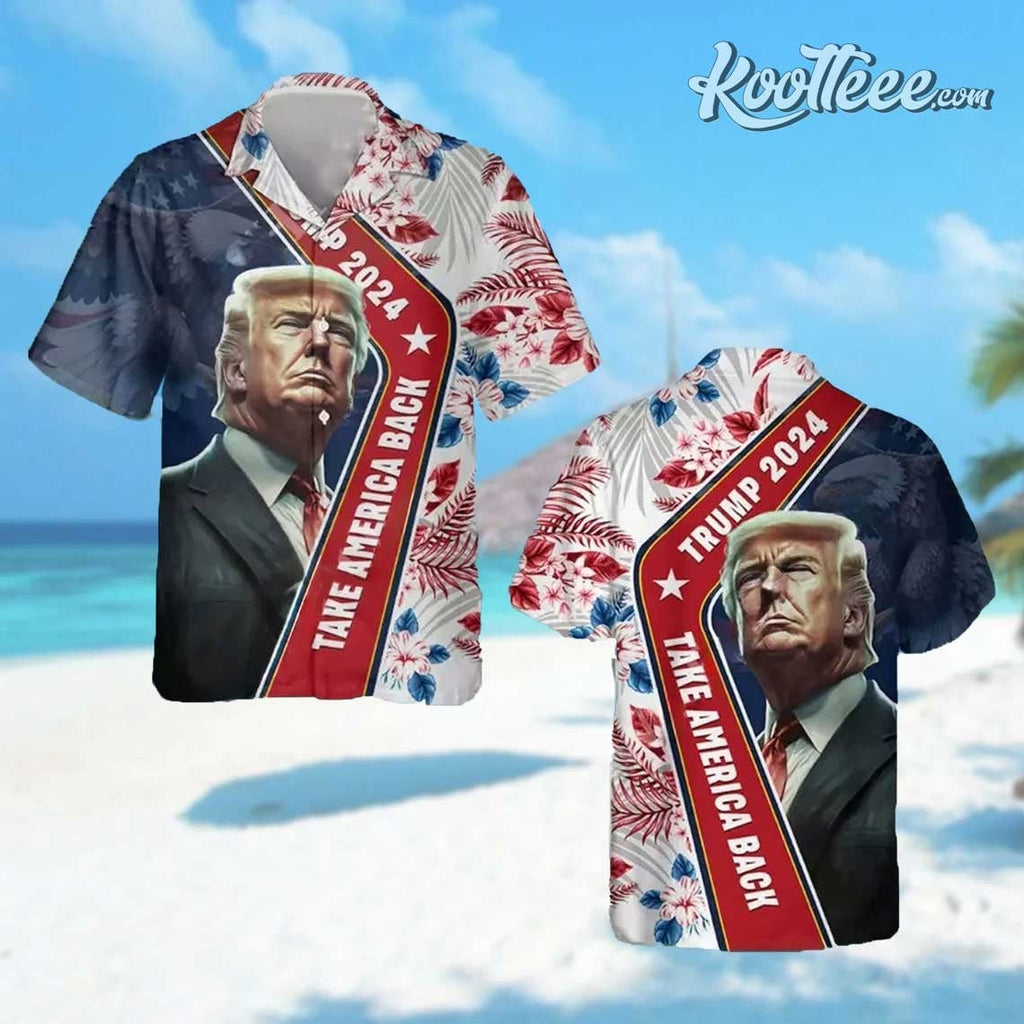 Trump 2024 Take The America Back 4th of July Hawaiian - Adult & Kids T-Shirts, Sweatshirts & Hoodies apparel design preview 1