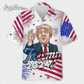 Trump 2024 US Patriotic Hawaiian - Adult & Kids T-Shirts, Sweatshirts & Hoodies apparel design preview 1