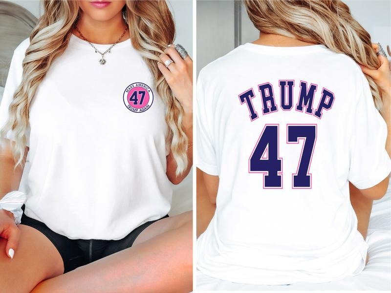 Trump 47 Back Print Matching Supporter Election 2024 - Adult & Kids T-Shirts, Sweatshirts & Hoodies apparel design preview 1