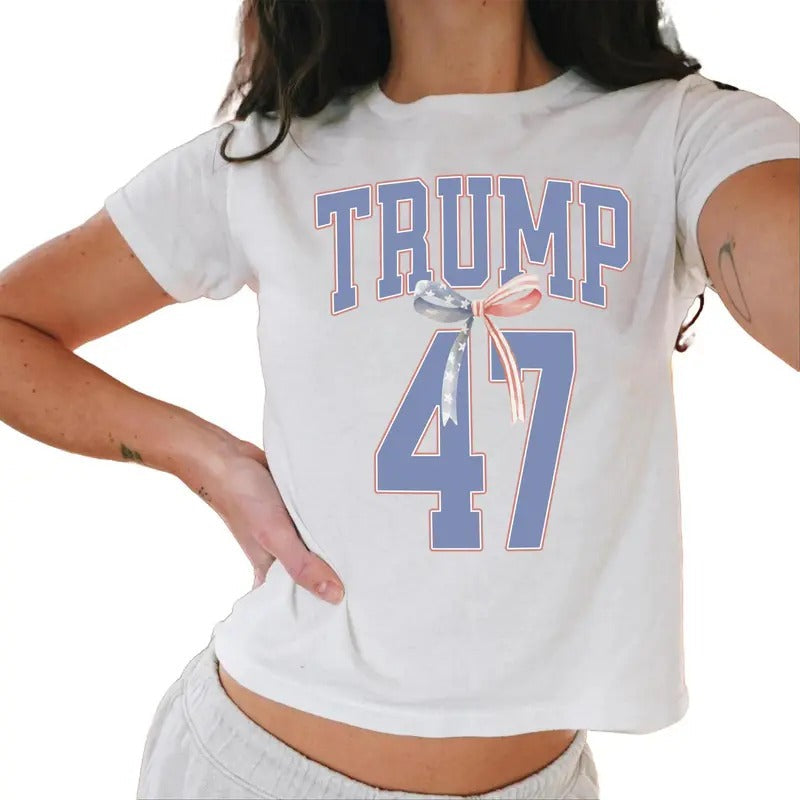 Trump Bow Coquette Baby Maga 47 President 45 Rally - Adult & Kids T-Shirts, Sweatshirts & Hoodies apparel design preview 1