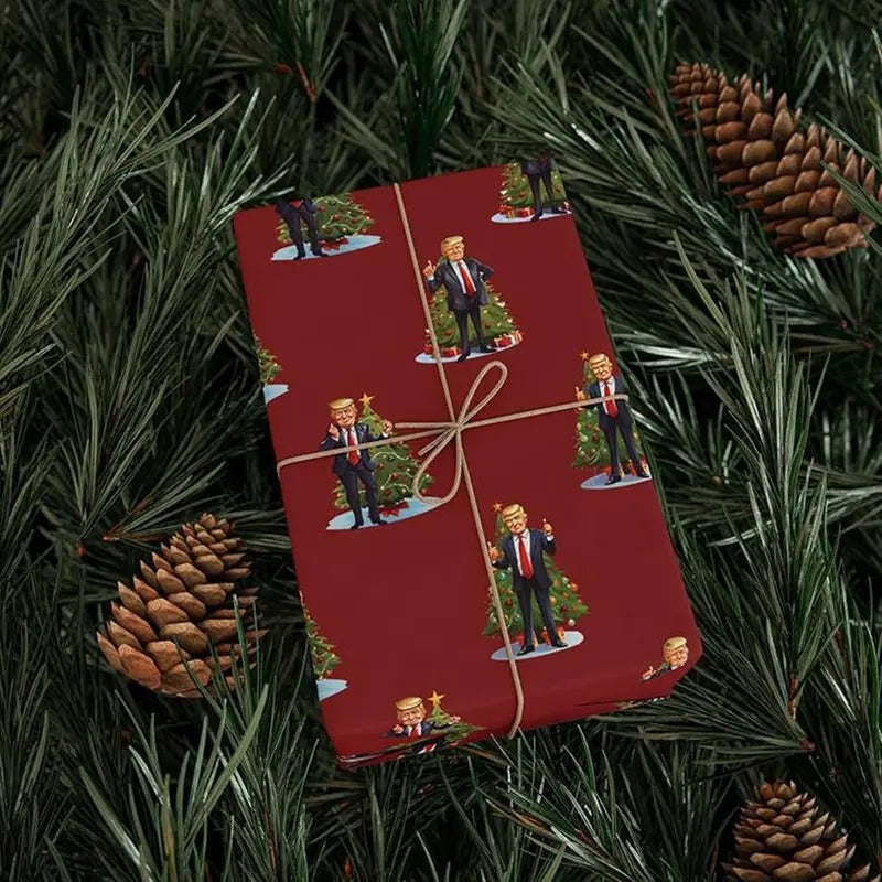Trump Wrapping Paper 3 Sizes Republican Santa - Adult & Kids T-Shirts, Sweatshirts & Hoodies apparel design preview 1