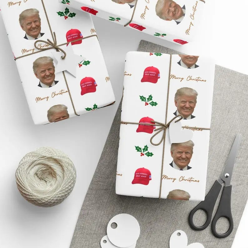 Trump Wrapping Paper Donald Perfect Supporters Gag - Adult & Kids T-Shirts, Sweatshirts & Hoodies apparel design preview 1