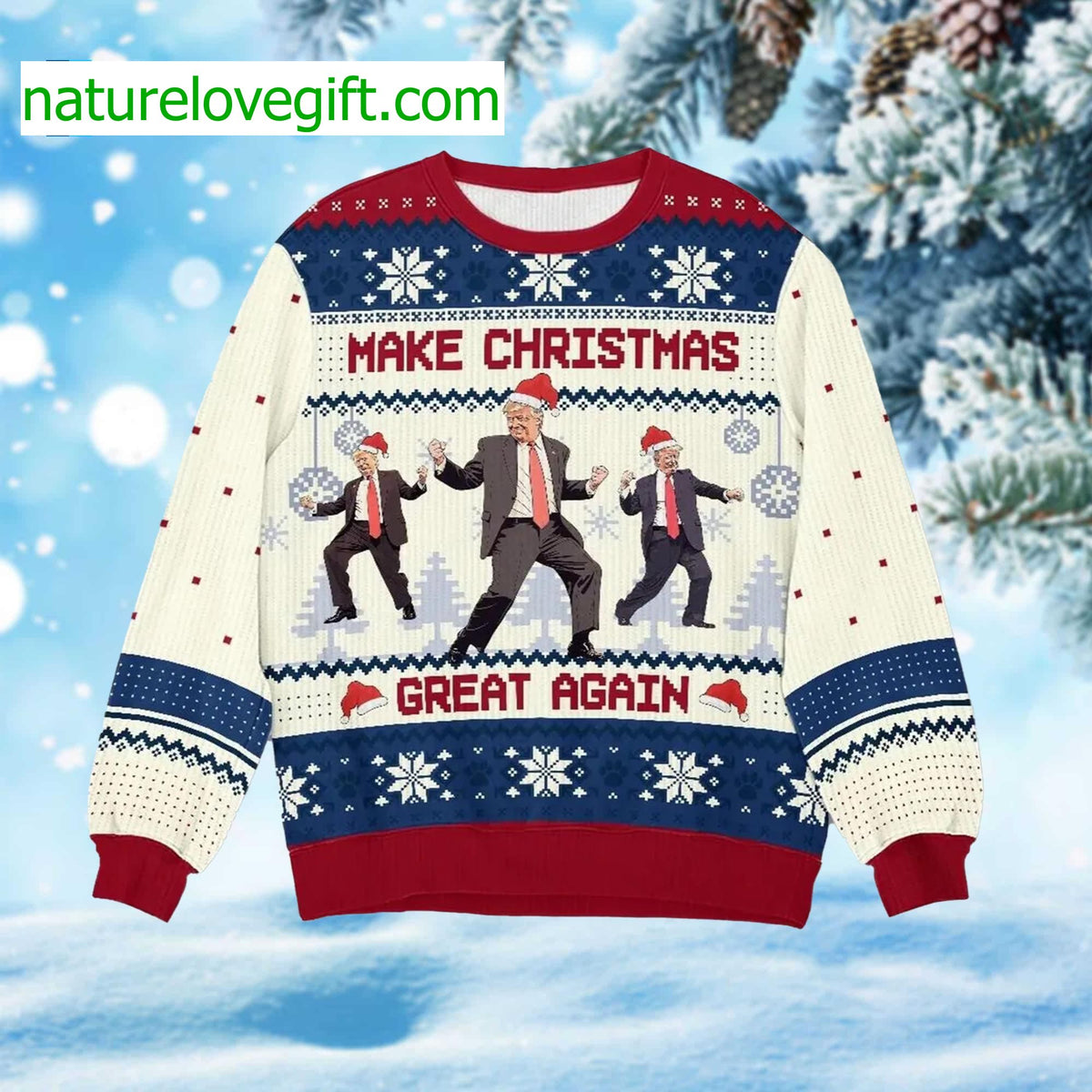 Trump Dancing Make Christmas Great Again Ugly Christmas Sweater - Holiday Gift product image