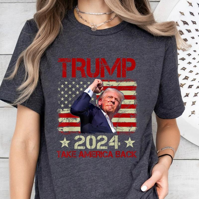 Trump Fist Pump Shot Assassination Attempt 2024 - Adult & Kids T-Shirts, Sweatshirts & Hoodies apparel design preview 1