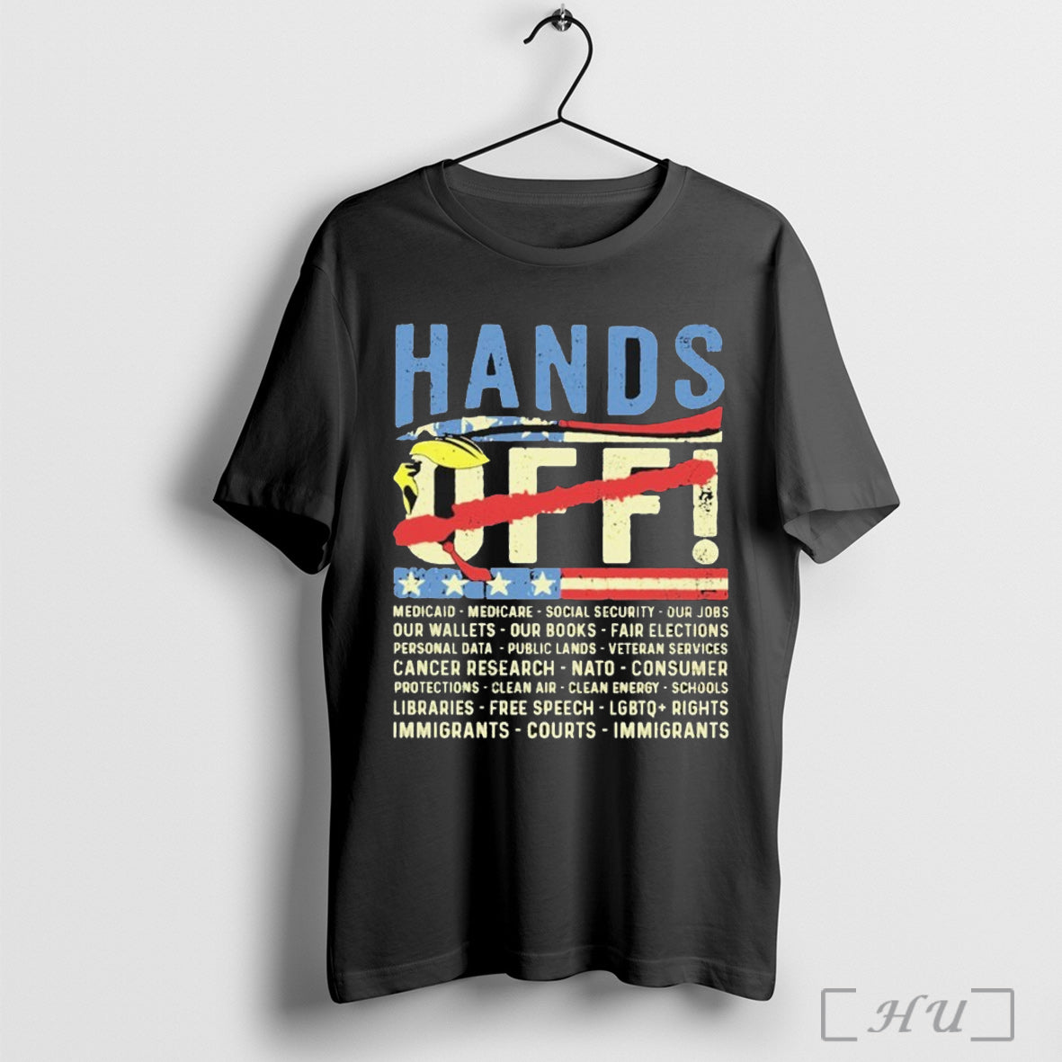 Trump Hands Off Feminist - Adult & Kids T-Shirts, Sweatshirts & Hoodies apparel design preview 1