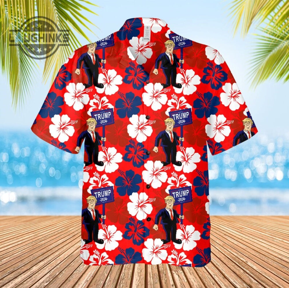 Trump Hawaiian And Shorts Mugshot Donald 2024 Aloha - Adult & Kids T-Shirts, Sweatshirts & Hoodies apparel design preview 1
